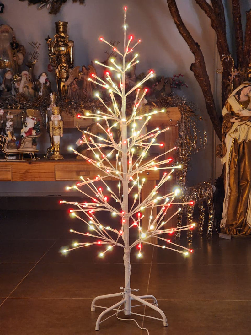 ÁRVORE DE LED COM 360 LEDS 170CM VERMELHA E BRANCO BIVOLT