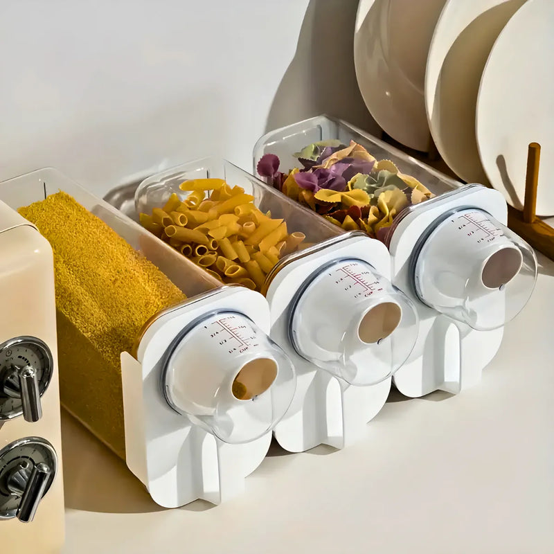 Recipiente Hermético Organizador para Armazenamentos com Copo de Medição - Conjunto de 2 Recipientes