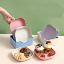 Conjunto 10 Pratos + Escorredor de Plástico Reutilizáveis (Cores Sortidas)