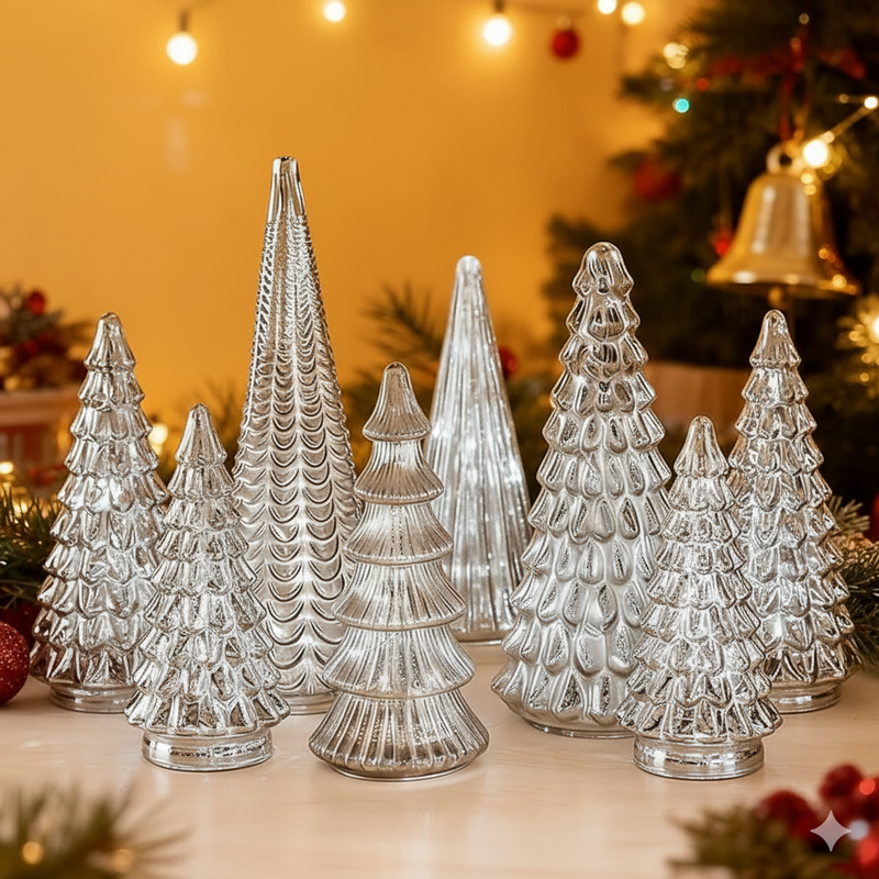 Conjunto de 5 Árvores de Mercúrio Iluminadas