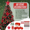 Arvore Natal 1,80m 500 Galhos Decorada Enfeitada Pinheiro Luxo Completa +80 Enfeites
