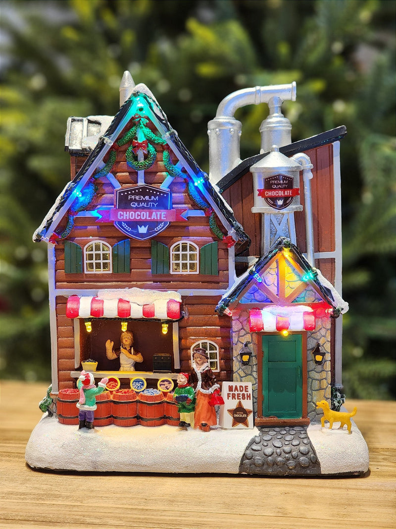 CENÁRIO VILA NATALINA FABRÍCA DE CHOCOLATE 30CM