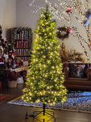 ÁRVORE REALISTA PINHEIRO AUSTRAL 2,10CM 450 LEDS WARM 801 GALHOS BIVOLT