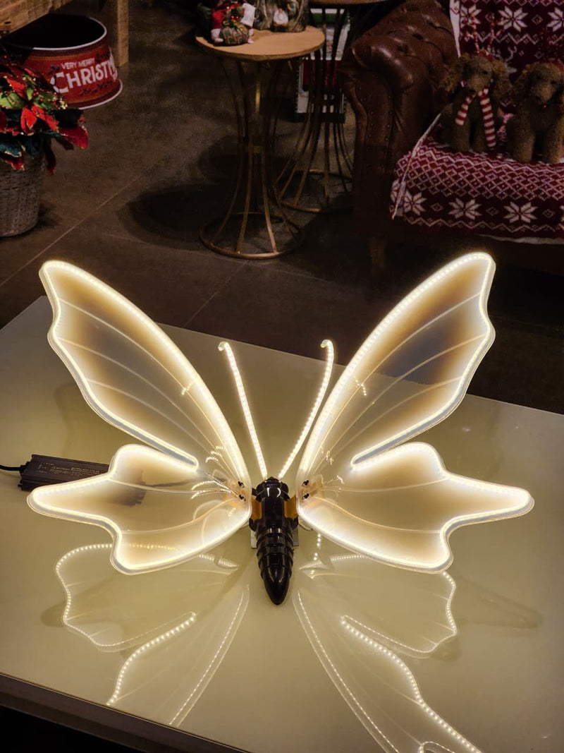 BORBOLETA 80CM COM LED WARM COM SUPORTE BIVOLT