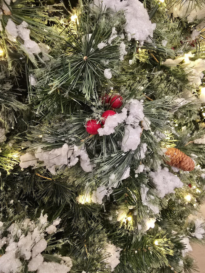 ÁRVORE PINHEIRO NEVADO REALISTA NORUEGA 1077 GALHOS COM 350 LEDS WARM 2,10CM